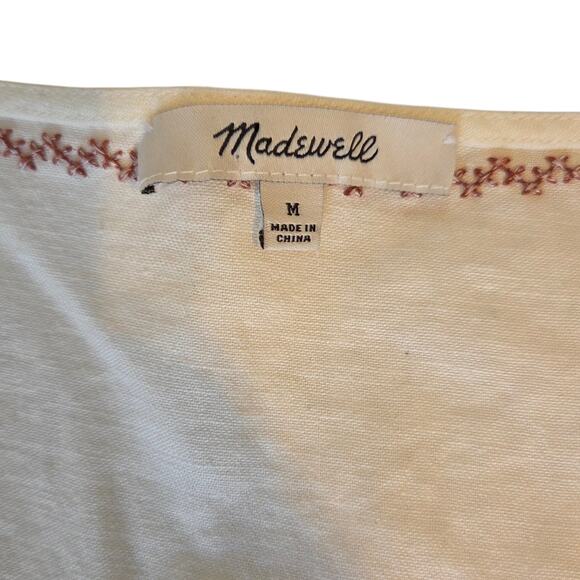 Madewell Embroidered Sleeve Popover Midi Dress, Bohemian Peasant Flour Sack sz M - Picture 3 of 11